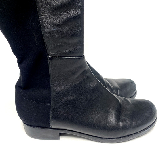 Stuart Weitzman 5050 Over The Knee Boot Black Leather Stretch Elastic Ta… - Picture 6 of 9